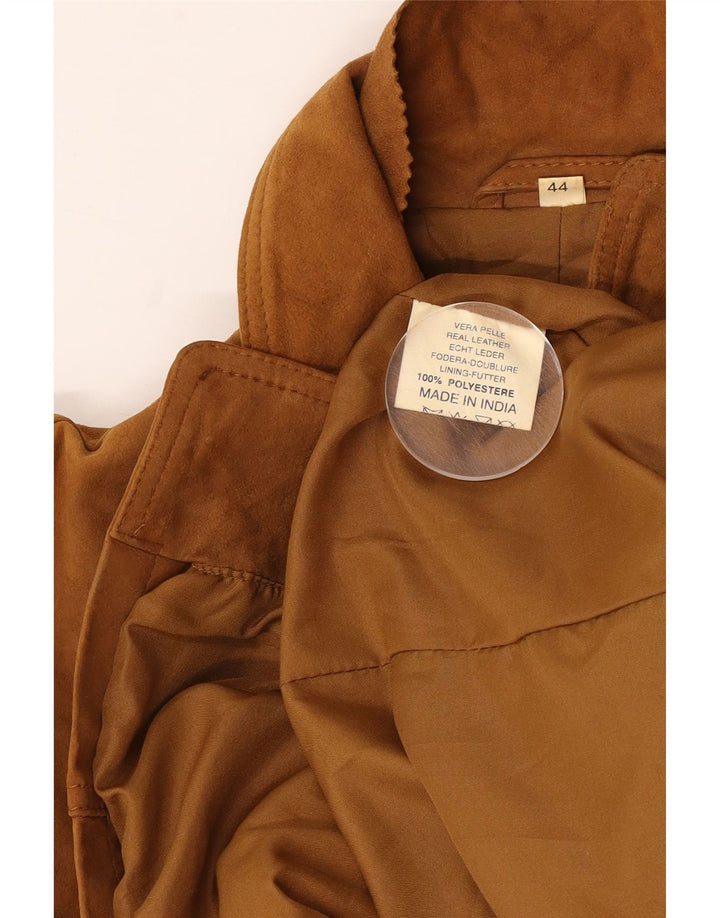 Vintage Womens Suede Jacket IT 44 Medium Brown Leather