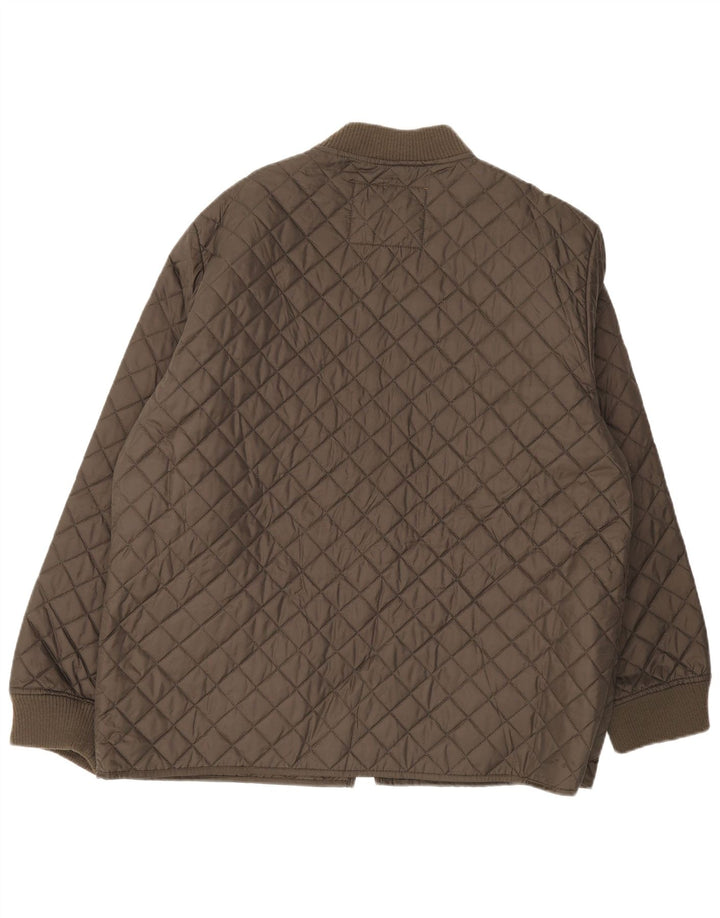 Timberland Mens Quilted Jacket UK 44 2XL Khaki Nylon