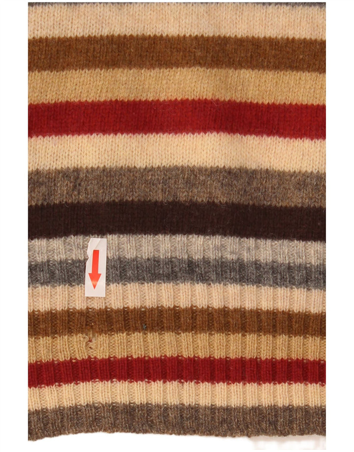 Benetton Womens Crop Vest Tank Top Small Multicoloured Striped New Wool