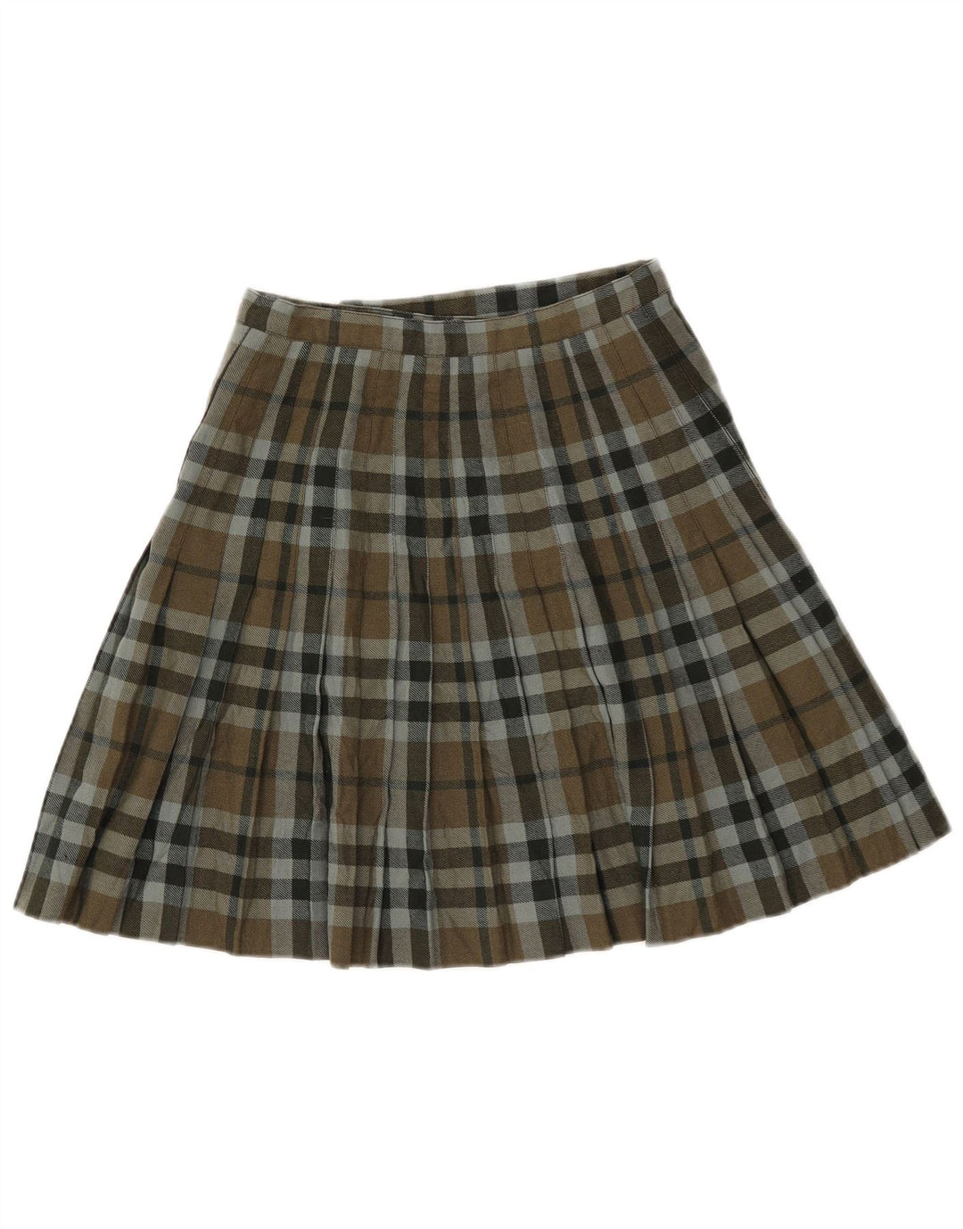 JOHN MORRISON  Womens Wrap Skirt W28 Medium Brown Check Wool