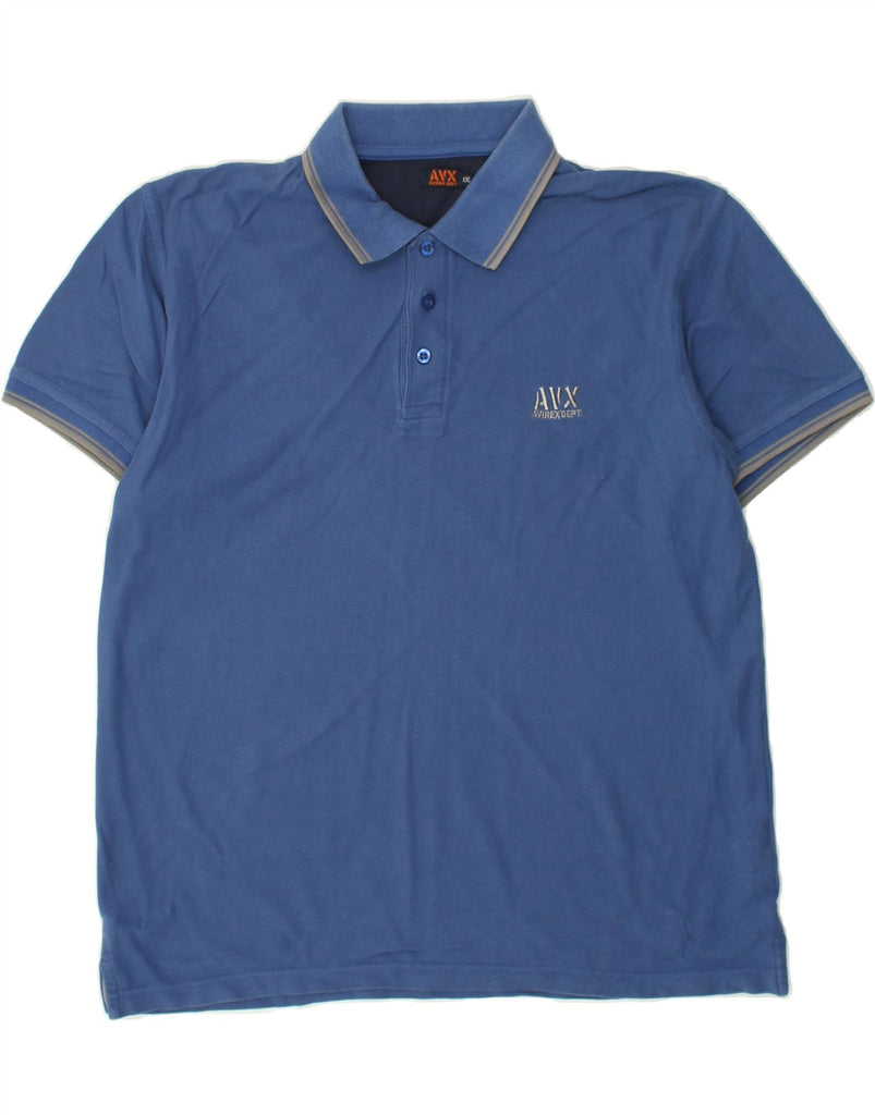 AVIREX Mens Polo Shirt 2XL Navy Blue Cotton | Vintage Avirex | Thrift | Second-Hand Avirex | Used Clothing | Messina Hembry 