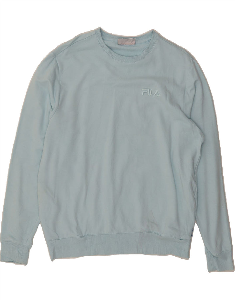 FILA Womens Sweatshirt Jumper UK 16 Large Blue Cotton Vintage Fila and Second-Hand Fila from Messina Hembry 