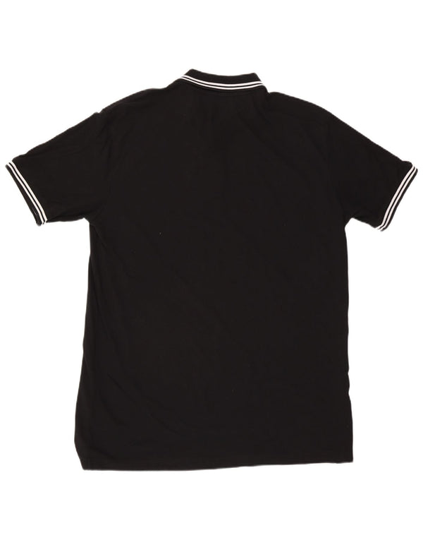 Kappa Mens Polo Shirt 3XL Black Striped Cotton