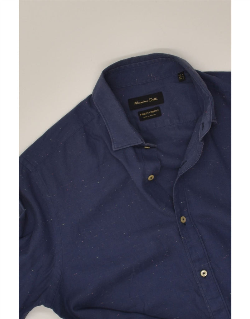 MASSIMO DUTTI Mens Shirt Medium Navy Blue Flecked Cotton | Vintage Massimo Dutti | Thrift | Second-Hand Massimo Dutti | Used Clothing | Messina Hembry 