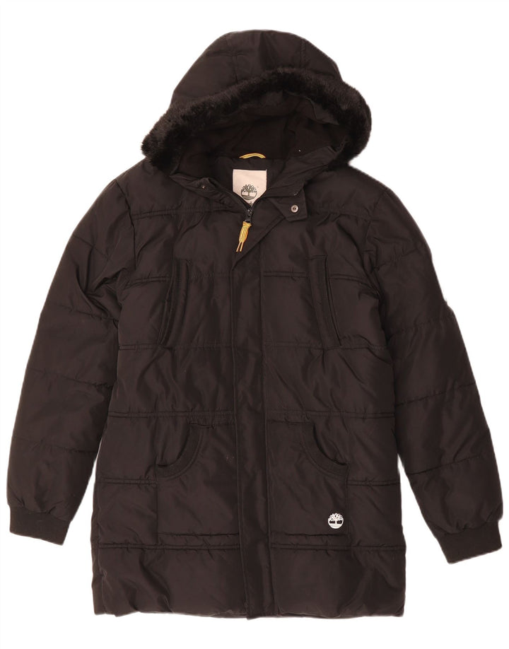 Timberland Mens Hooded Padded Coat UK 34 XS Black Polyester