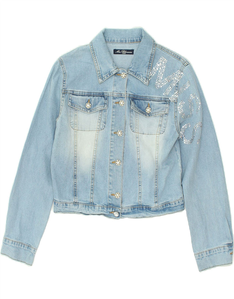 MISS BLUMARINE Girls Crop Denim Jacket 11-12 Years Blue Cotton | Vintage Miss Blumarine | Thrift | Second-Hand Miss Blumarine | Used Clothing | Messina Hembry 