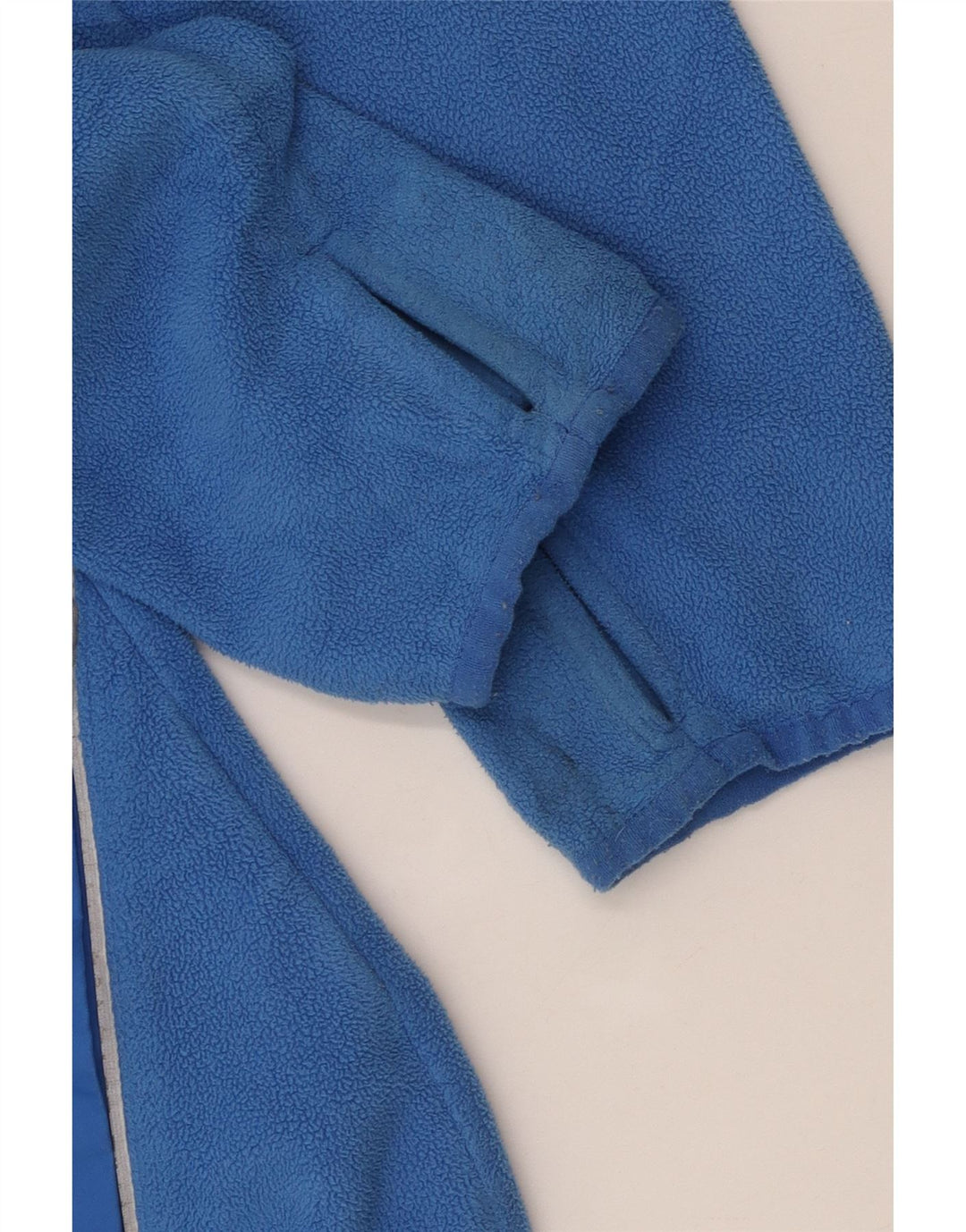 ADIDAS Boys Hooded Fleece Jacket 9-10 Years Medium Blue Polyester