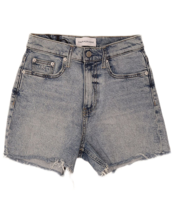 Calvin Klein Womens High Waist Denim Shorts W26 Small Blue Cotton