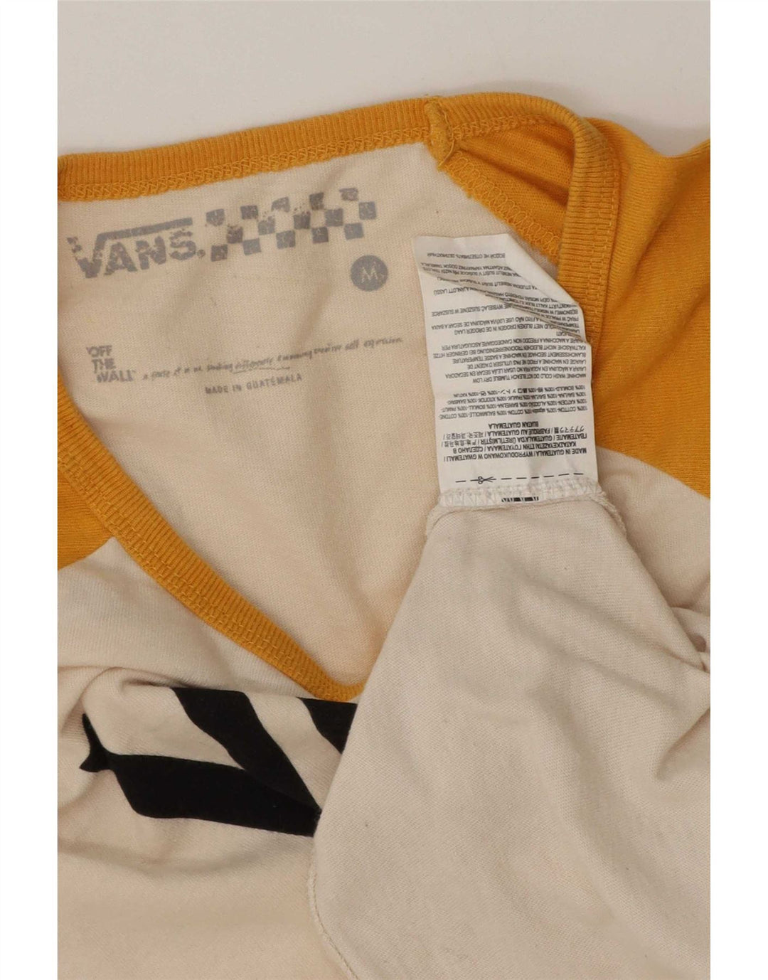 Vans Mens Graphic T-Shirt Top Medium White Colourblock Cotton