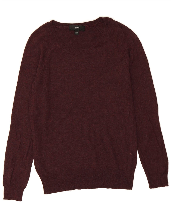 MOSSIMO Womens Boat Neck Jumper Sweater UK 12 Medium Burgundy Flecked Vintage Mossimo and Second-Hand Mossimo from Messina Hembry 