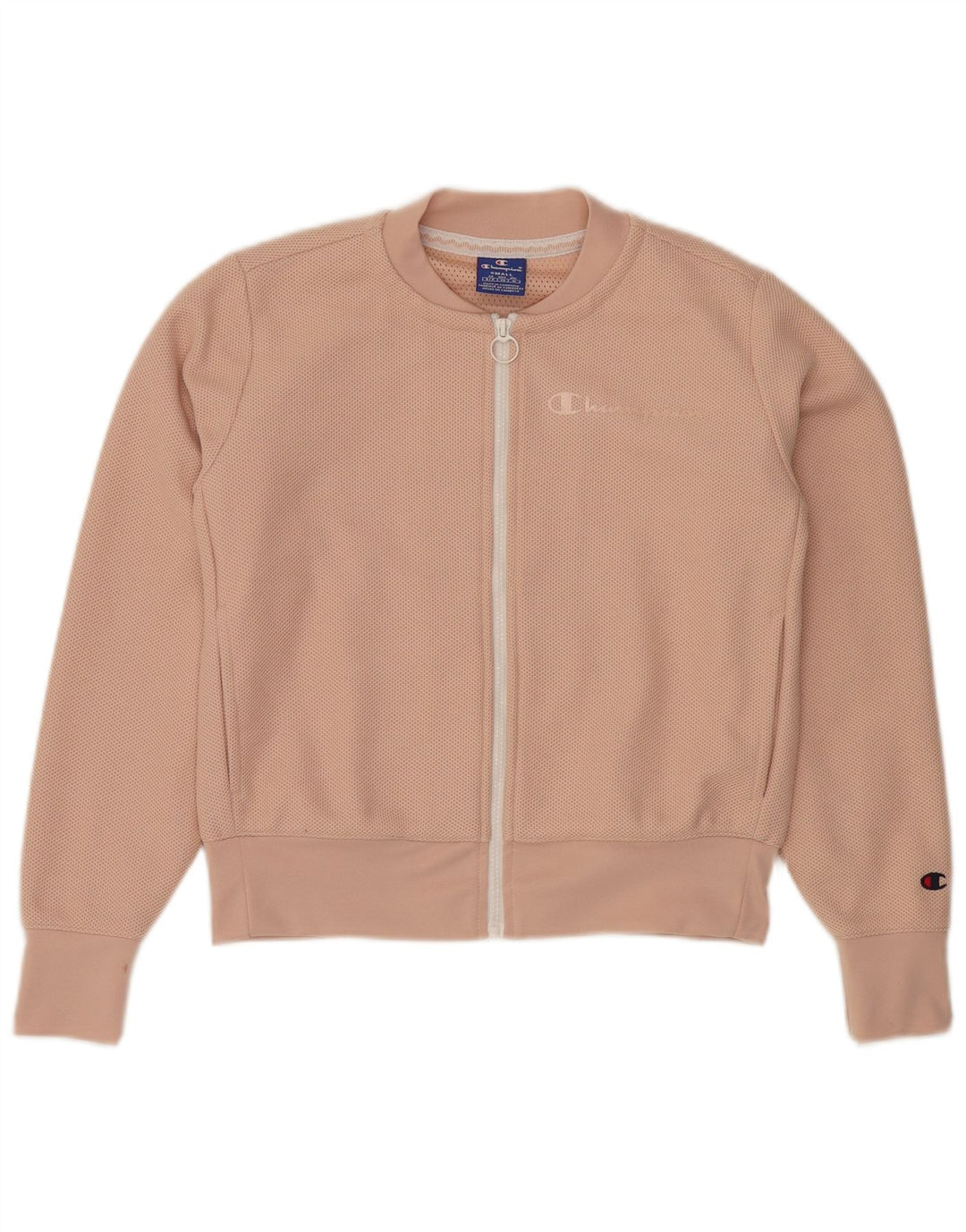 CHAMPION Womens Crop Oversized Tracksuit Top Jacket UK 10 Small Pink