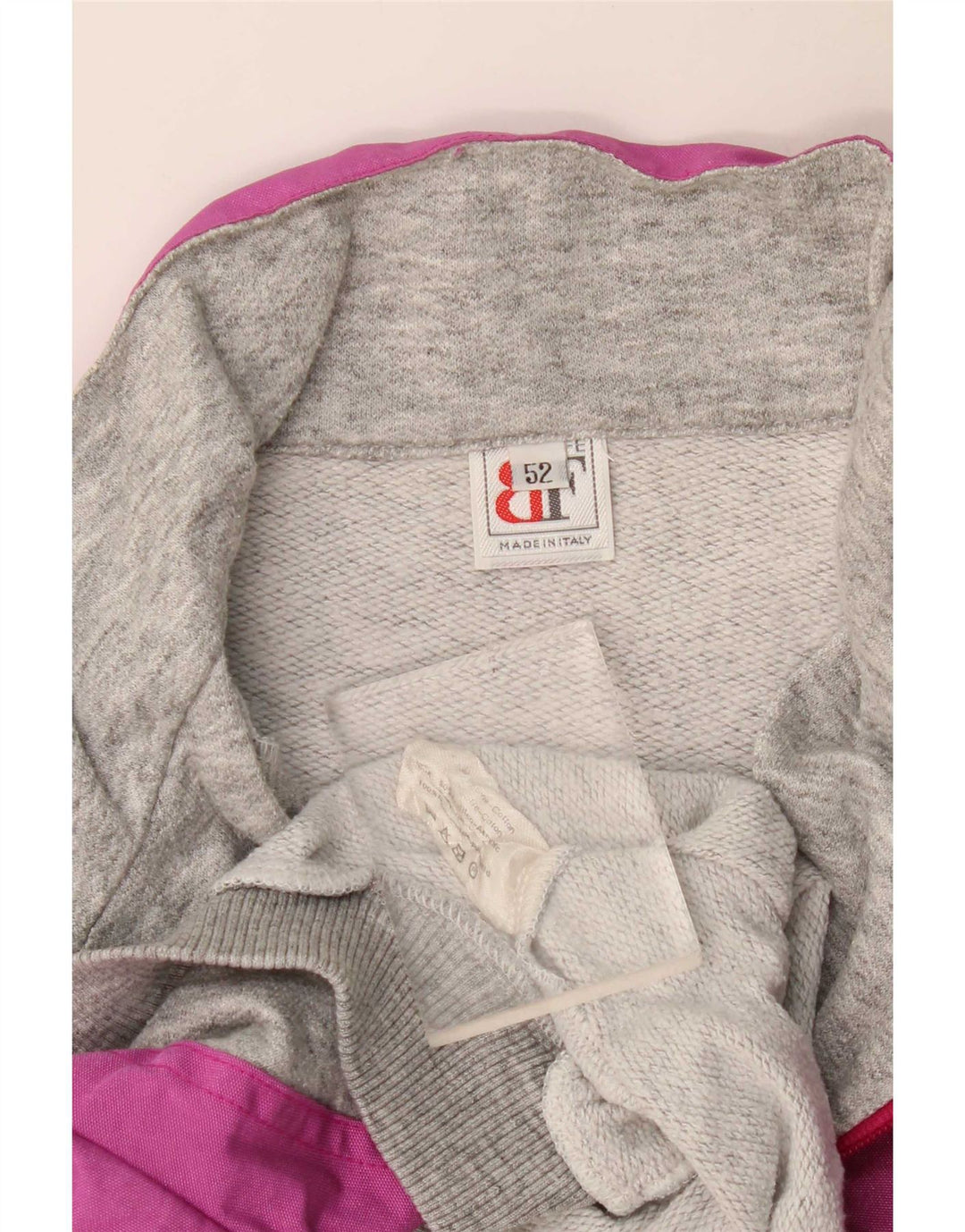 Belfe & Belfe Mens Zip Neck Sweatshirt Jumper IT 52 Large Grey Colourblock
