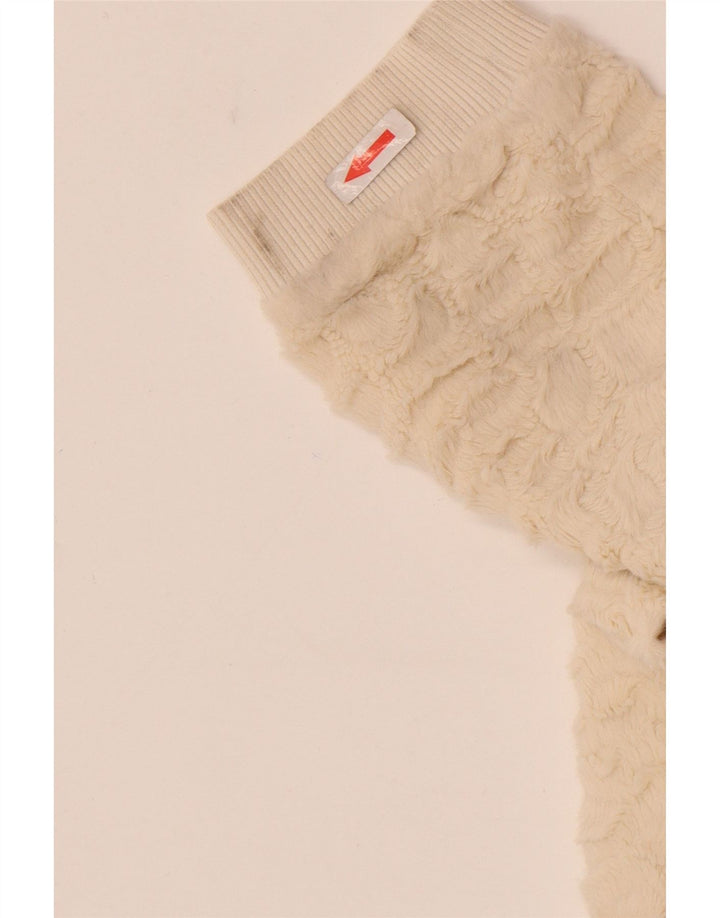 Zara Womens Fleece Jumper UK 12 Medium Off White Polyester