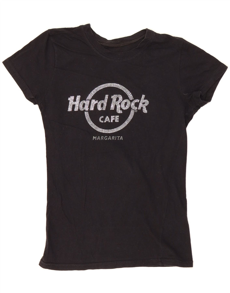 HARD ROCK CAFE Girls Graphic T-Shirt Top 13-14 Years Large  Black Cotton Vintage Hard Rock Cafe and Second-Hand Hard Rock Cafe from Messina Hembry 