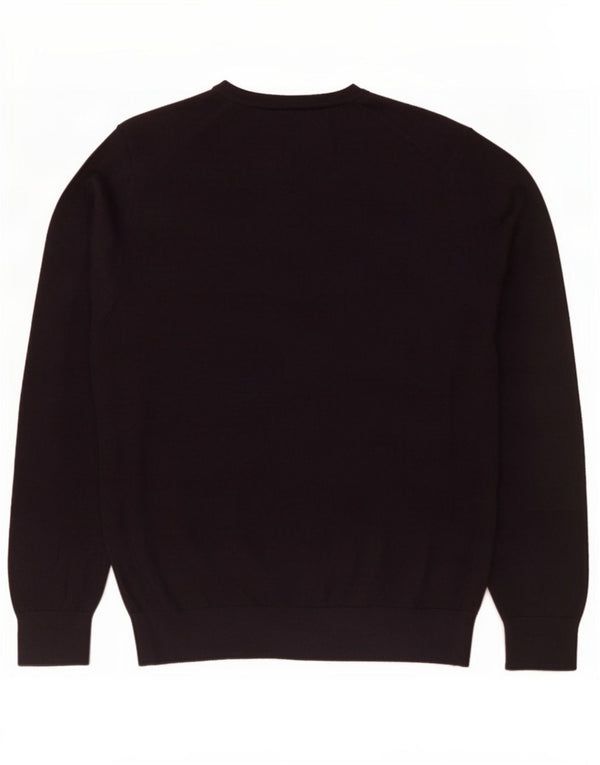 Marks & Spencer Mens Crew Neck Jumper Sweater Medium Purple Merino Wool