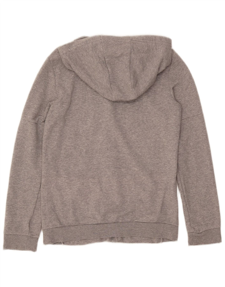 ADIDAS Womens Graphic Zip Hoodie Sweater UK 14 Medium Grey
