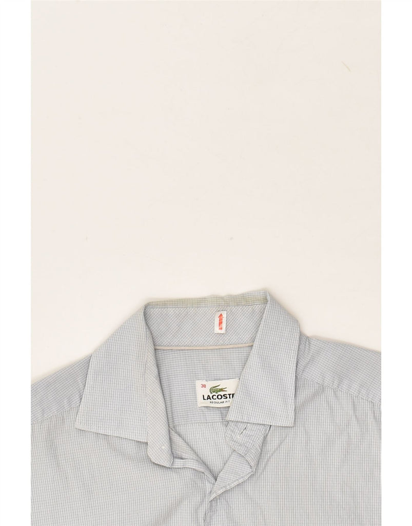 LACOSTE Mens Regular Fit Shirt Size 38 Medium Grey Check Cotton | Vintage Lacoste | Thrift | Second-Hand Lacoste | Used Clothing | Messina Hembry 