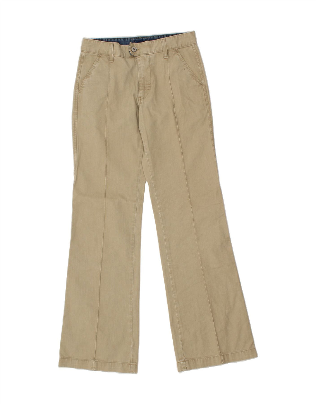 MELTIN' POT Womens Bootcut Chino Trousers W30 L33 Beige Cotton Vintage Meltin' Pot and Second-Hand Meltin' Pot from Messina Hembry 