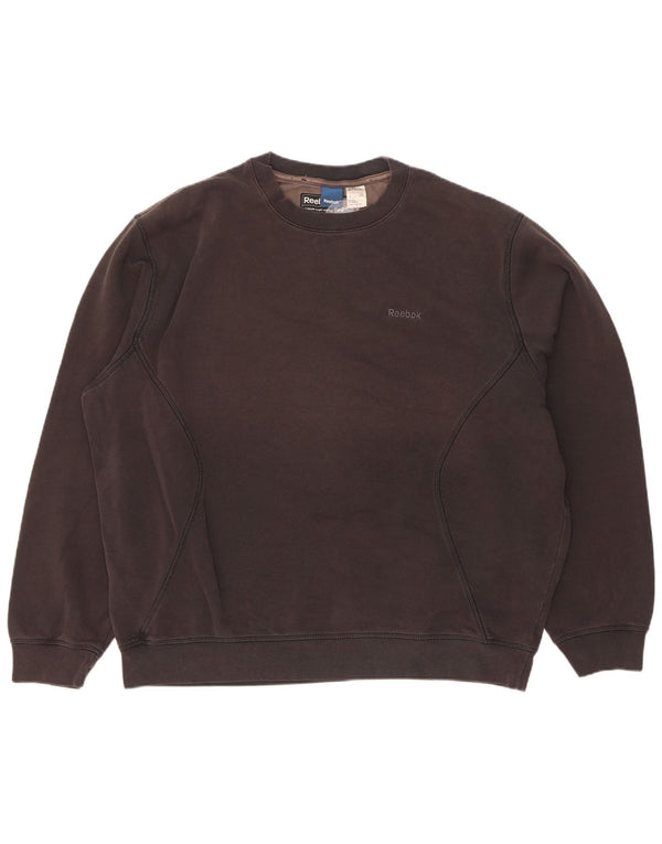 Reebok Mens Sweatshirt Jumper XL Black Cotton