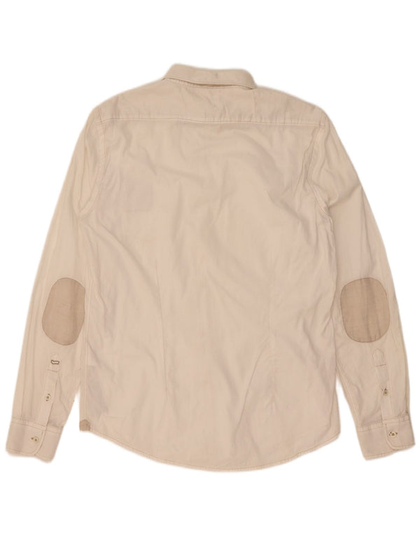 Gas Mens Shirt Large Off White Linen