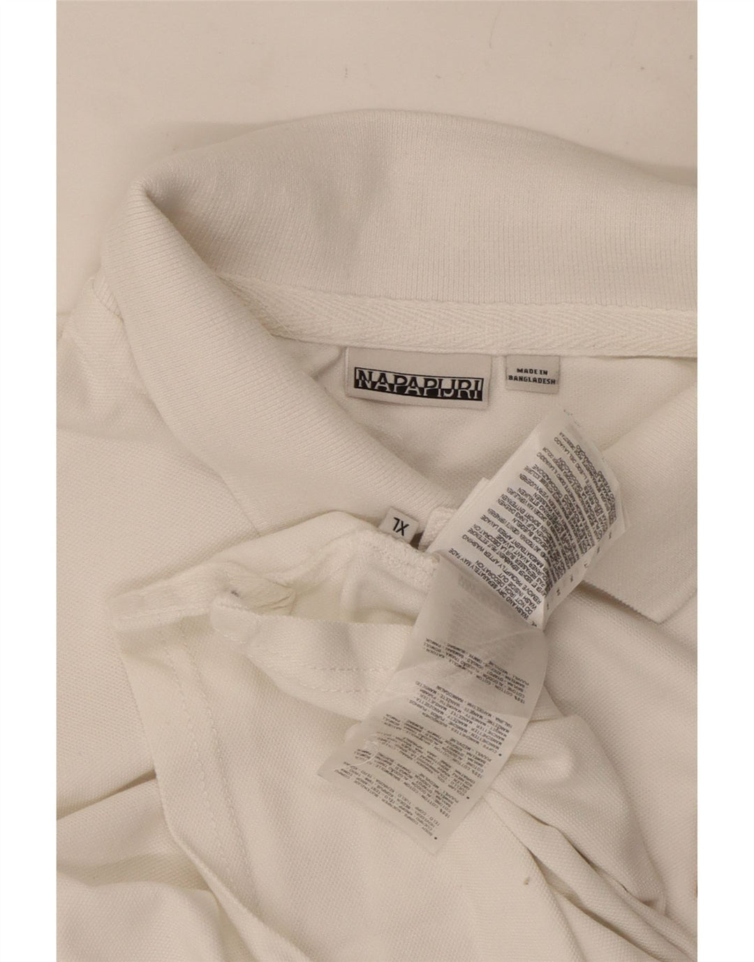Napapijri Mens Polo Shirt XL White Cotton
