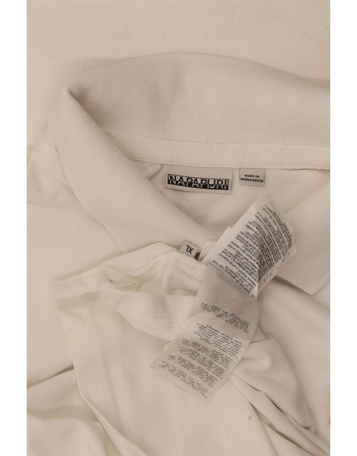 Napapijri Mens Polo Shirt XL White Cotton