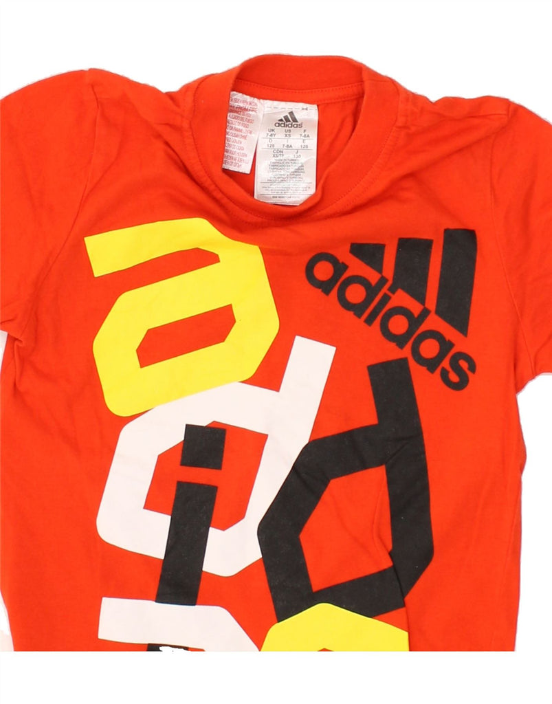 ADIDAS Boys Graphic T-Shirt Top 7-8 Years Red Cotton | Vintage Adidas | Thrift | Second-Hand Adidas | Used Clothing | Messina Hembry 