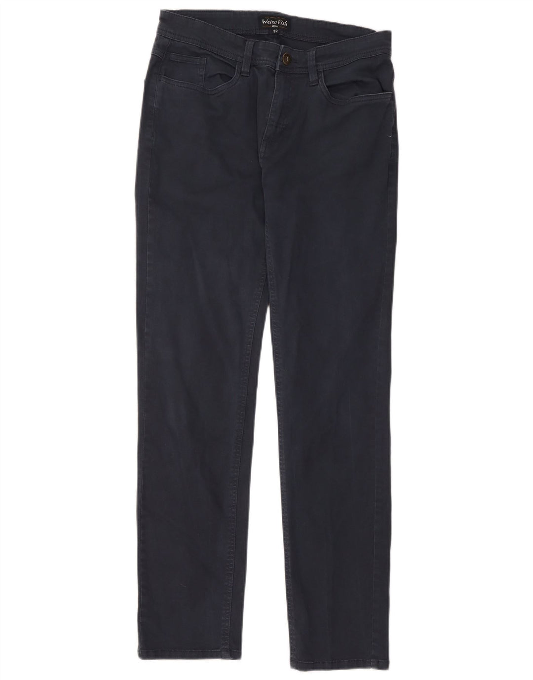 Weird Fish Mens Slim Casual Trousers W32 L31 Navy Blue