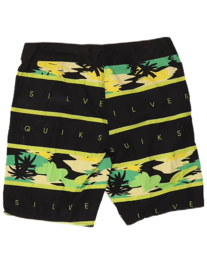 Quiksilver Mens Graphic Swimming Shorts Large  Black Striped Polyester