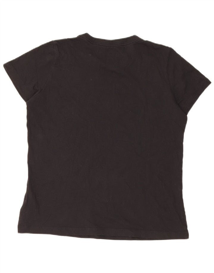 Nike Womens Graphic T-Shirt Top UK 14 Medium Black Cotton