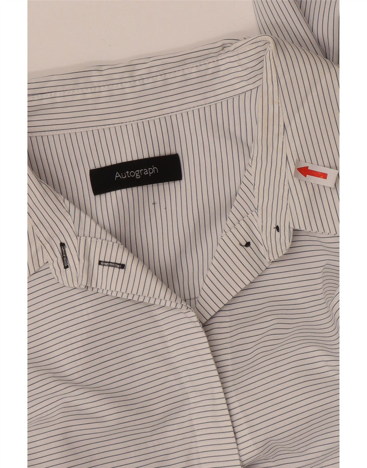 Marks & Spencer Womens Autograph Shirt Dress UK 14 Medium White Striped