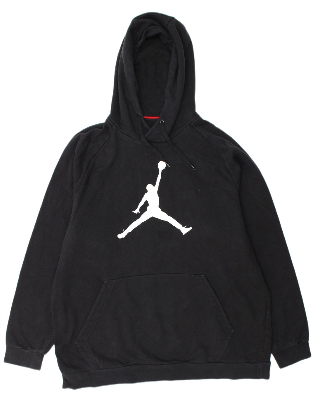 JORDAN Mens Graphic Hoodie Jumper 2XL Black Cotton