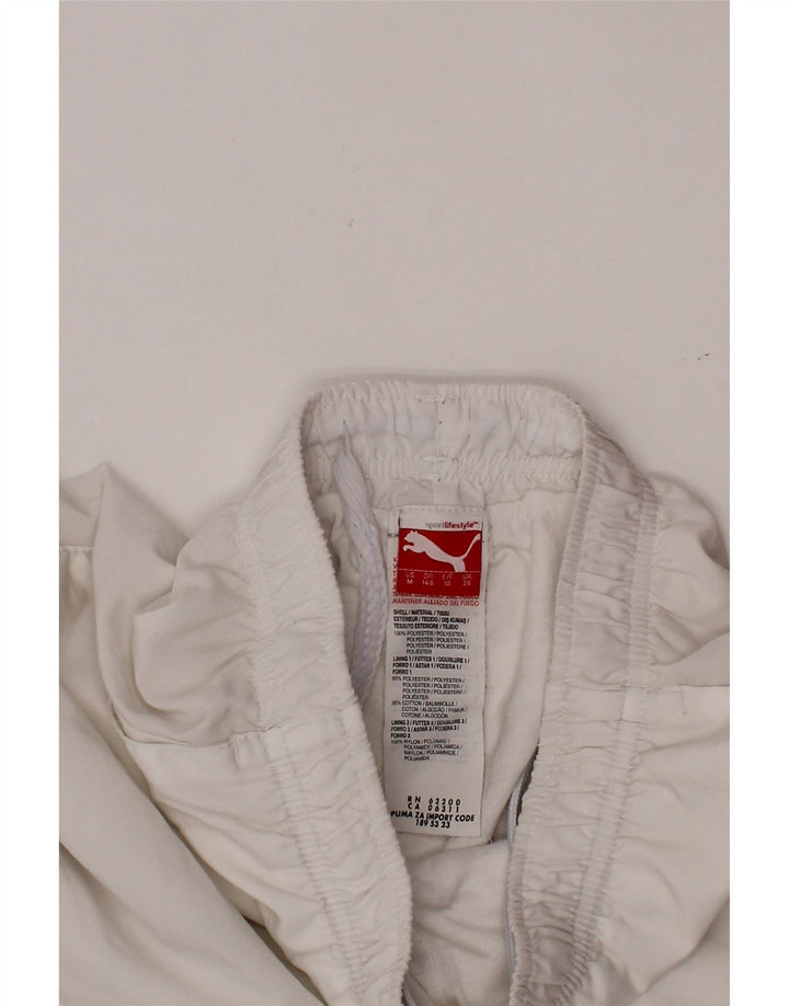 PUMA Boys Tracksuit Trousers Joggers 9-10 Years  White Polyester
