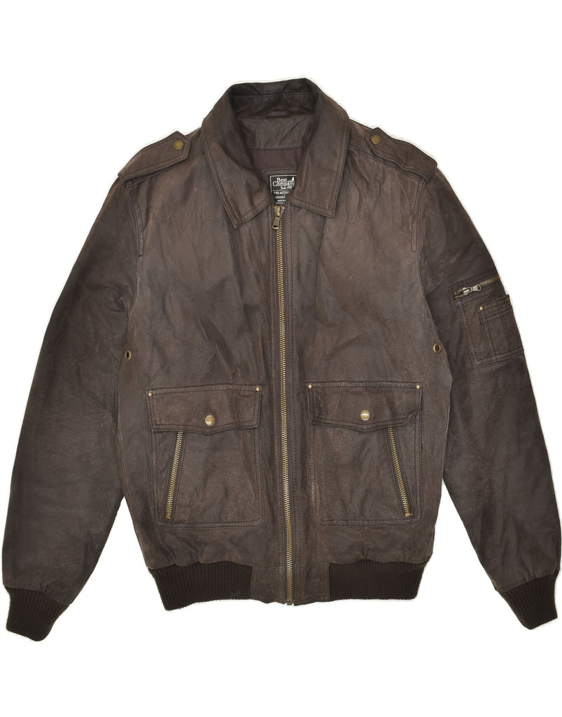 BEST COMPANY Mens Leather Jacket UK 40 Large Brown Leather | Vintage Best Company | Thrift | Second-Hand Best Company | Used Clothing | Messina Hembry 