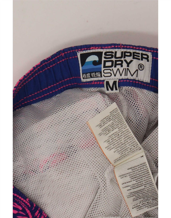 Superdry Mens Graphic Swimming Shorts Medium Blue Floral Polyester