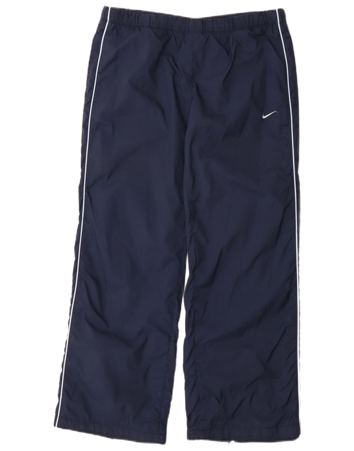 NIKE Womens Tracksuit Trousers UK 10/12 Medium  Navy Blue Nylon