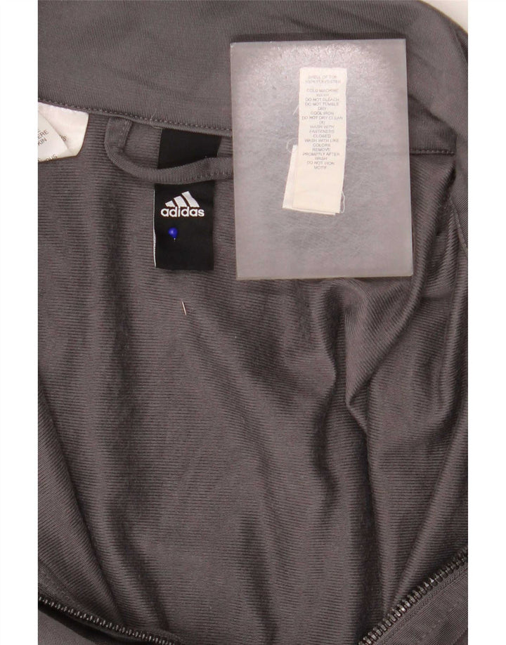 Adidas Mens Tracksuit Top Jacket Large Grey Polyester