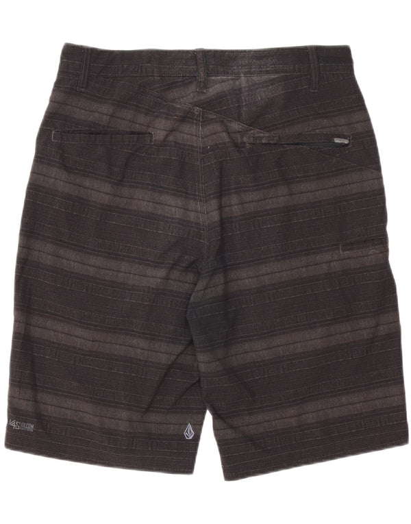 VOLCOM Mens Cargo Shorts W32 Large Grey Striped Polyester