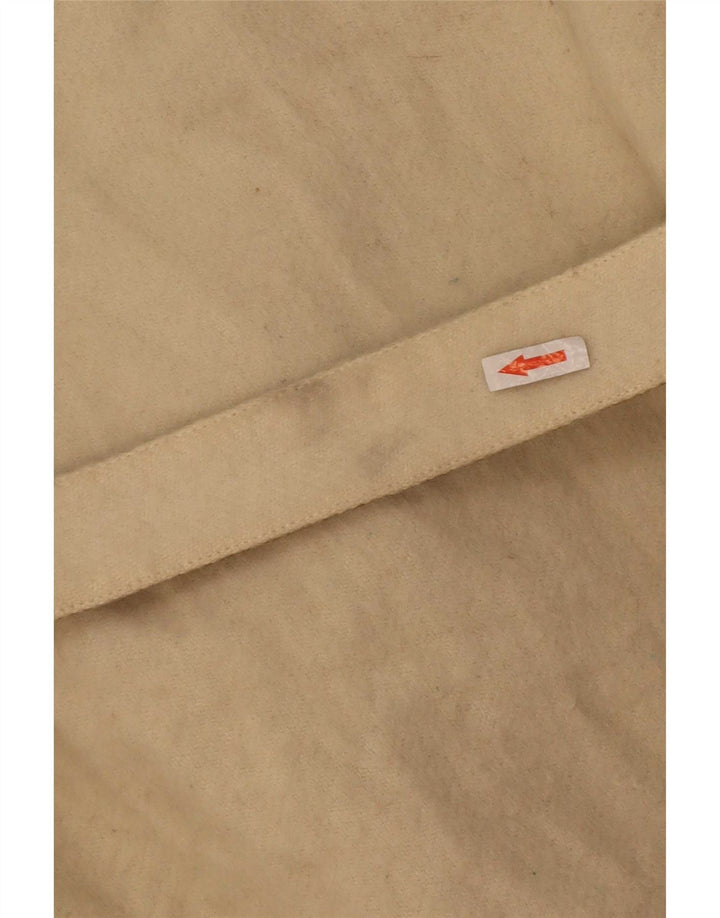 Vintage Womens Reversible Overcoat IT 42 Medium Beige Cotton