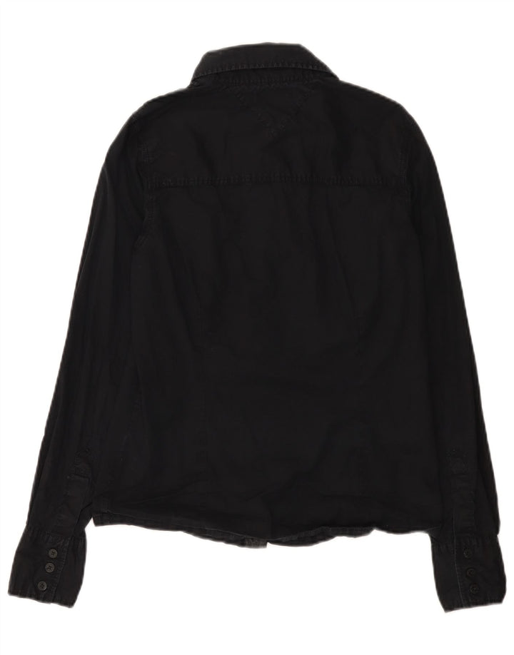Tommy Hilfiger Womens Shirt UK 12 Medium Black Cotton