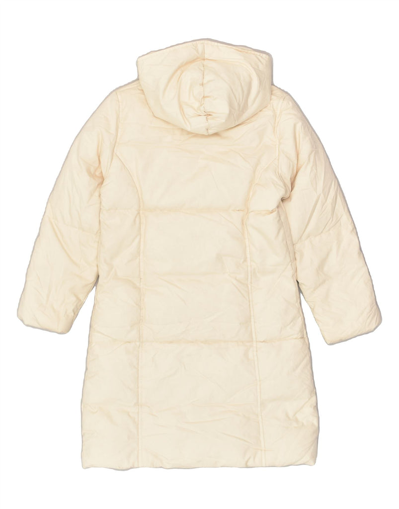 BENETTON Girls Hooded Padded Coat 9-10 Years Large Off White Polyester | Vintage Benetton | Thrift | Second-Hand Benetton | Used Clothing | Messina Hembry 