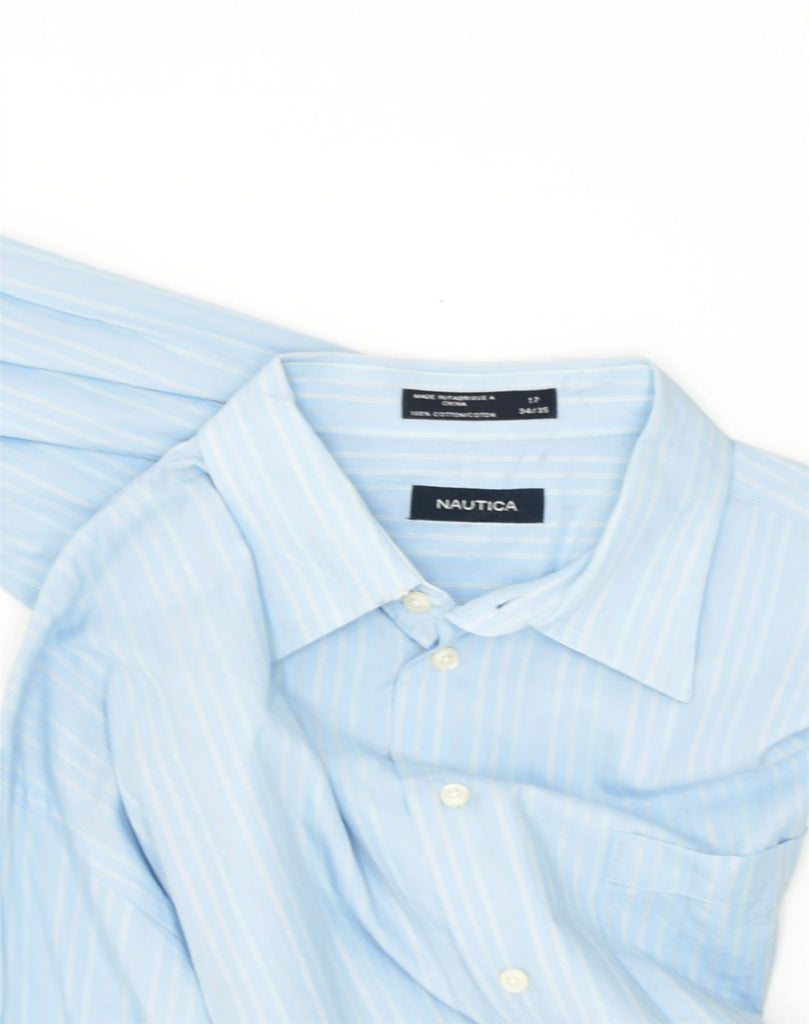 NAUTICA Mens Shirt Size 17 XL Blue Striped Cotton | Vintage Nautica | Thrift | Second-Hand Nautica | Used Clothing | Messina Hembry 