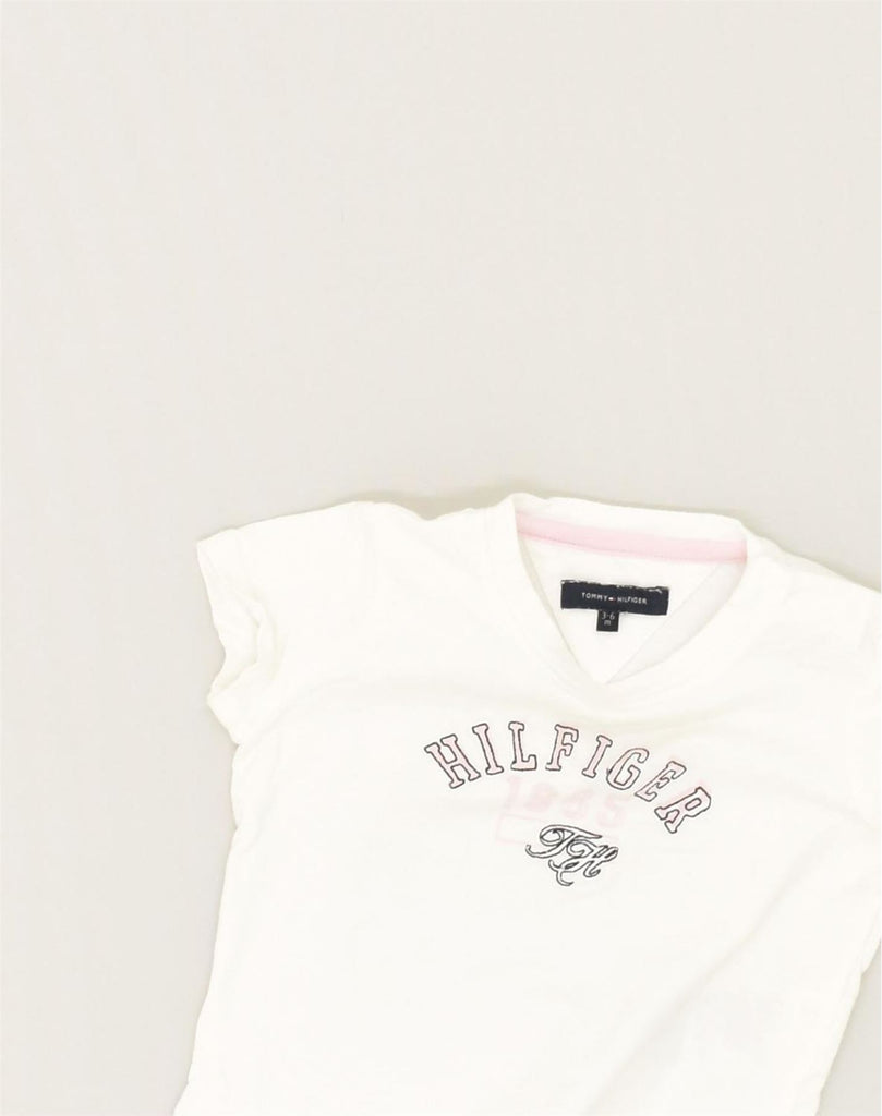 TOMMY HILFIGER Baby Girls Graphic T-Shirt Top 3-6 Months White Cotton | Vintage Tommy Hilfiger | Thrift | Second-Hand Tommy Hilfiger | Used Clothing | Messina Hembry 