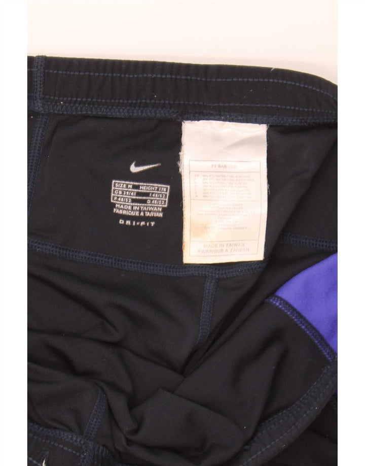 Nike Mens Dri Fit Leggings UK 38/40 Medium Black Colourblock Polyester