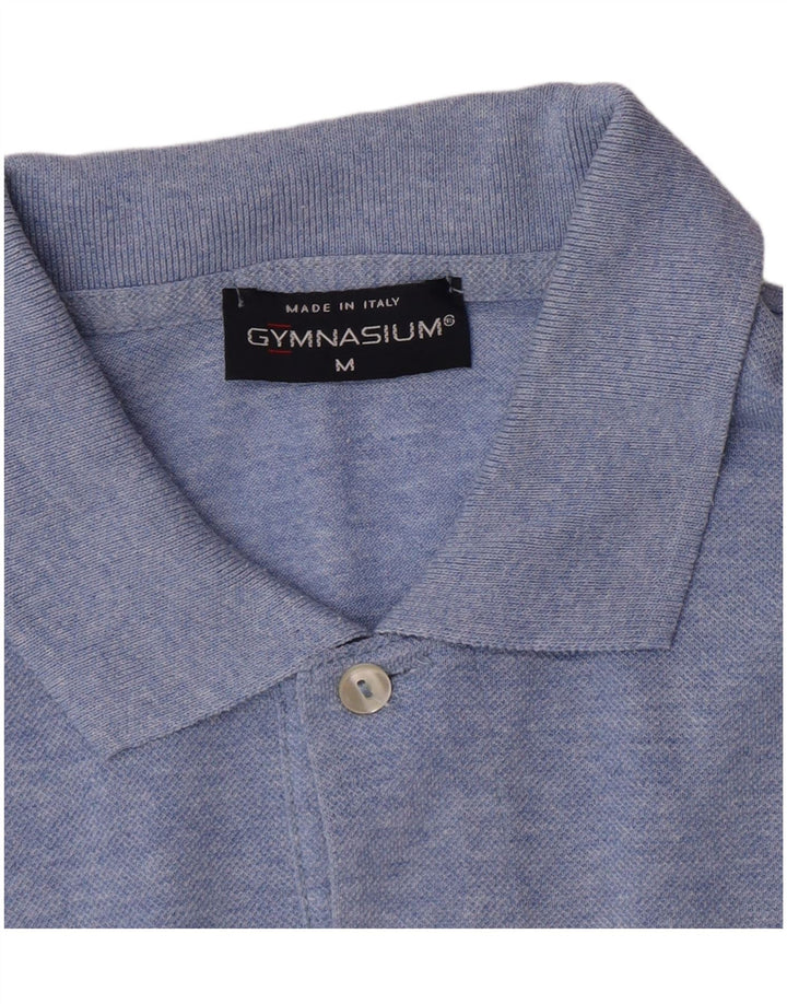 Gymnasium Mens Short Sleeve Polo Shirt Medium Blue