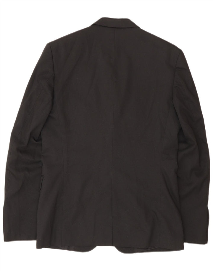 Zara Mens 2 Button Blazer Jacket EU 46 Small Black Polyester