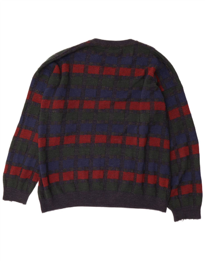 Jockey Mens V-Neck Jumper Sweater 2XL Grey Check