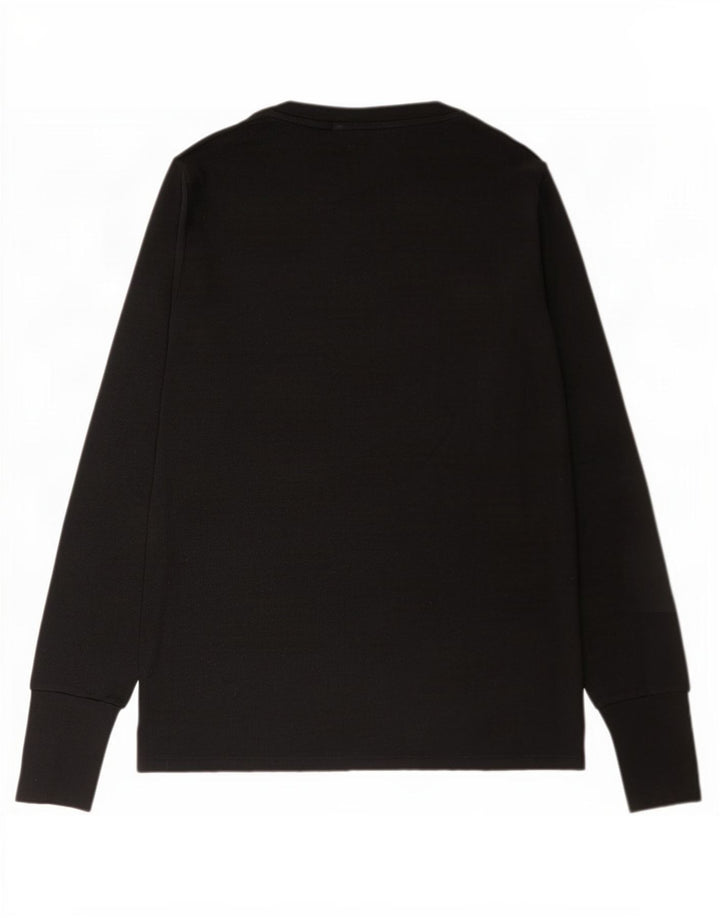 Gap Womens Top Long Sleeve UK 10 Small Black Modal