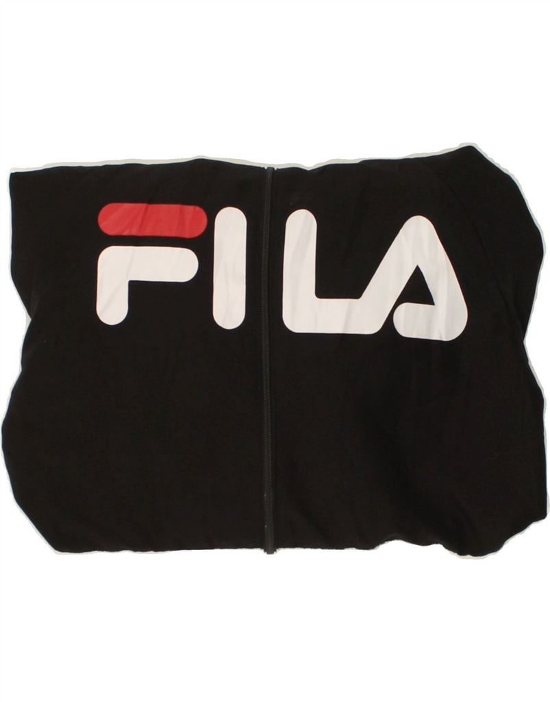 FILA Mens Graphic Rain Jacket UK 36 Small Black Colourblock Polyester | Vintage Fila | Thrift | Second-Hand Fila | Used Clothing | Messina Hembry 