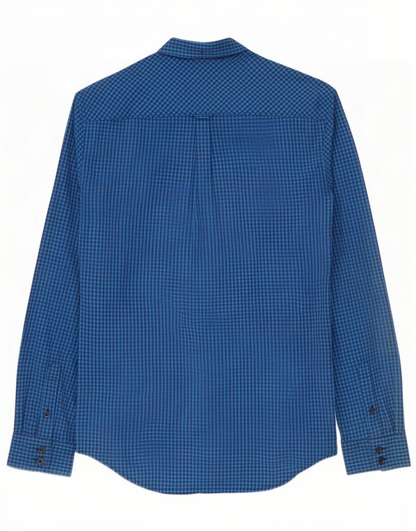 Ben Sherman Mens Shirt Small Blue Gingham Cotton